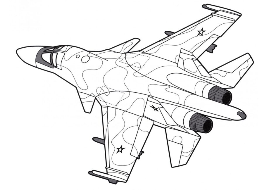 Su-34 Colouring Page