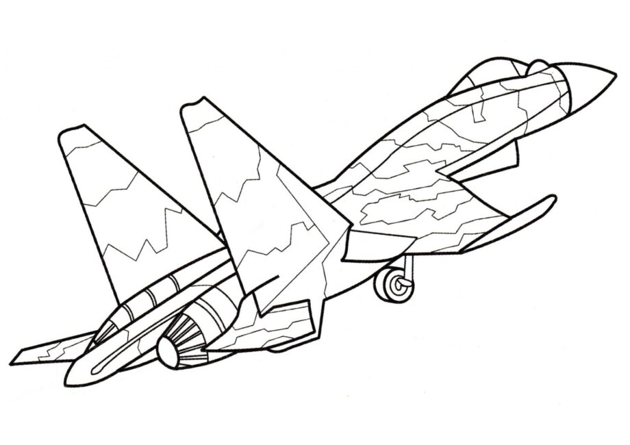 Strike Fighter Su-37 Colouring Page