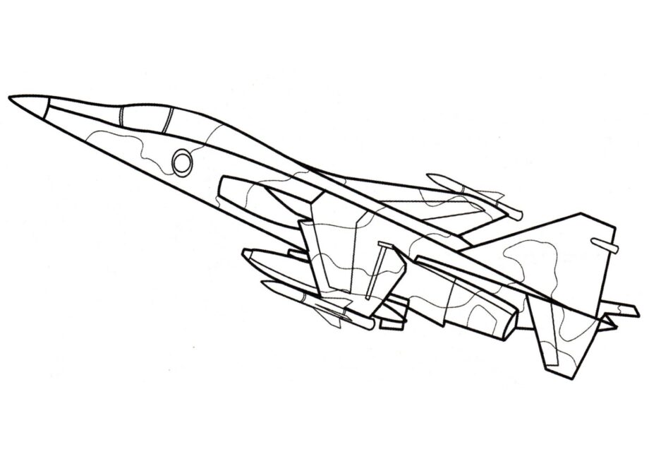 Fighter Jet F-1 Colouring Page