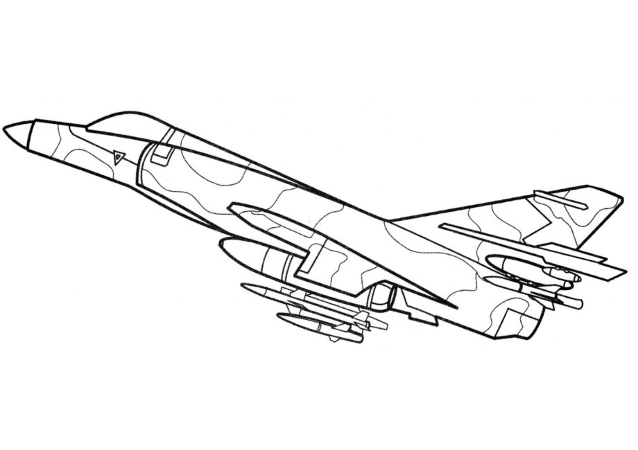 Attack Aircraft Etendard 4 Colouring Page