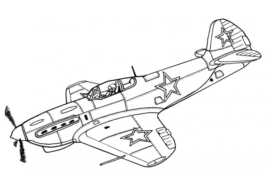 Yak-9D Colouring Page