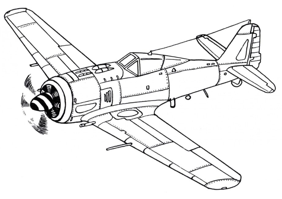 Focke-Wulf Fw 190 Colouring Page