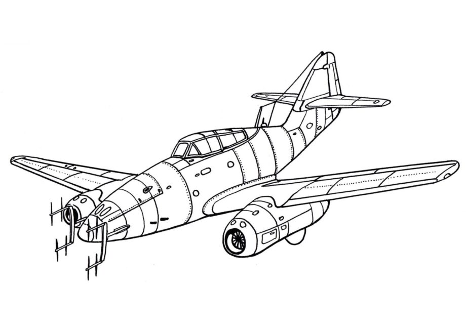 Messerschmitt Me 262 Colouring Page