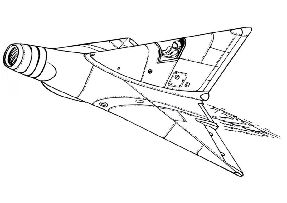 Supersonic Fighter Lippisch Colouring Page