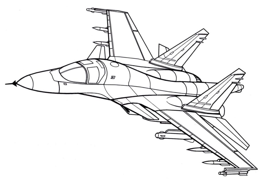 Multirole Fighter Su-34 Colouring Page