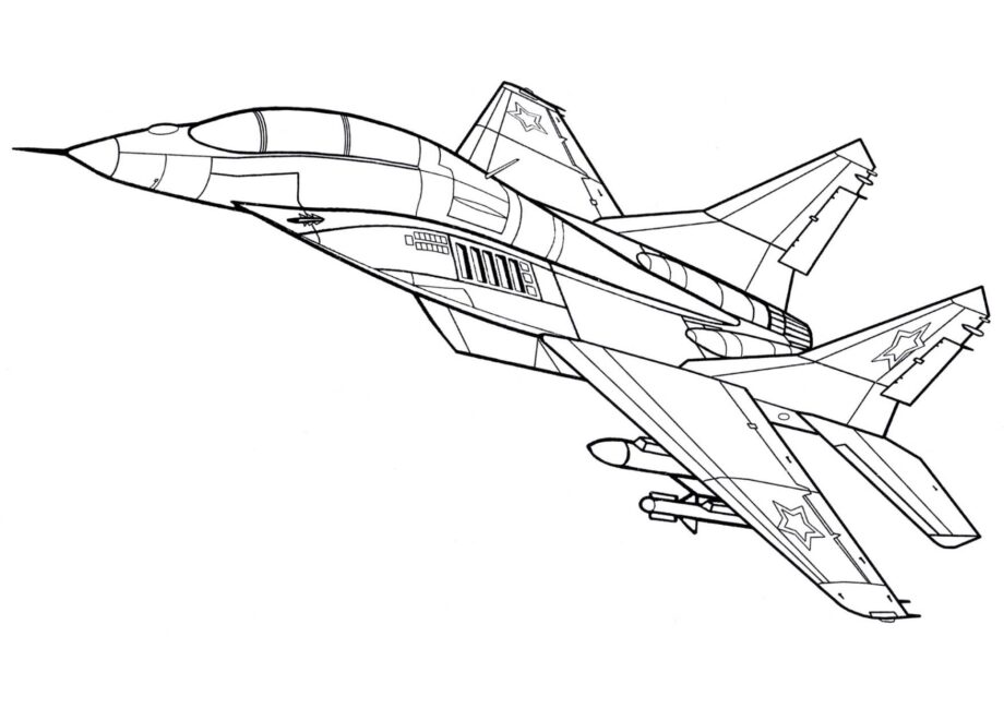 Frontline Fighter MiG-29 Colouring Page