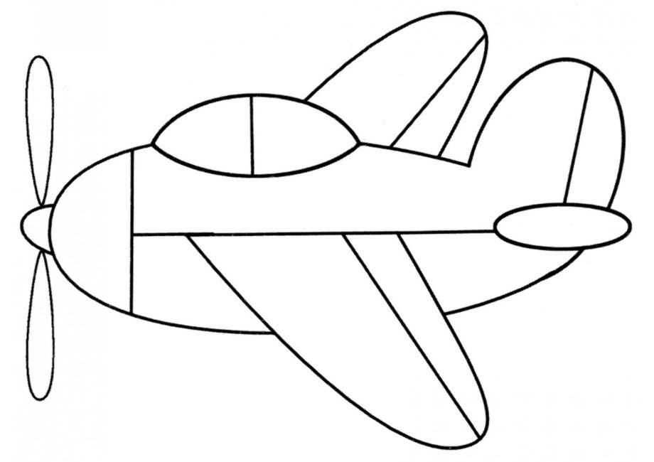 Small Aeroplane Colouring Page