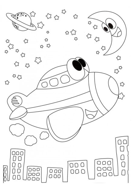 Baby Aeroplane Colouring Page