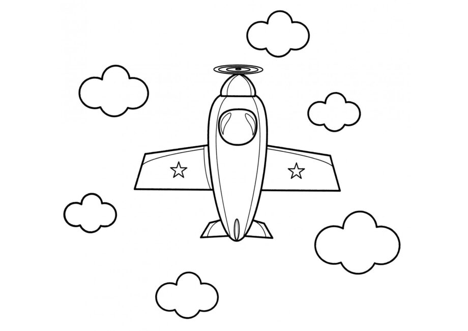 Soviet Propeller Aeroplane Colouring Page