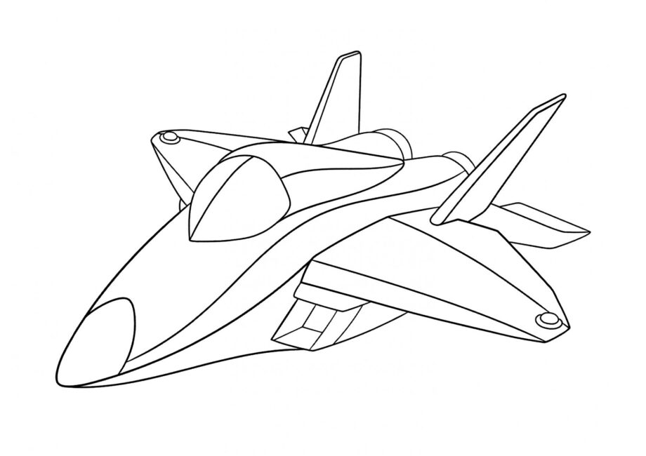 Modern Fighter Jet Colouring Page