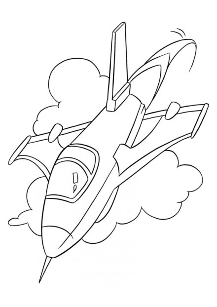 Sharp-Nosed Fighter Jet Colouring Page