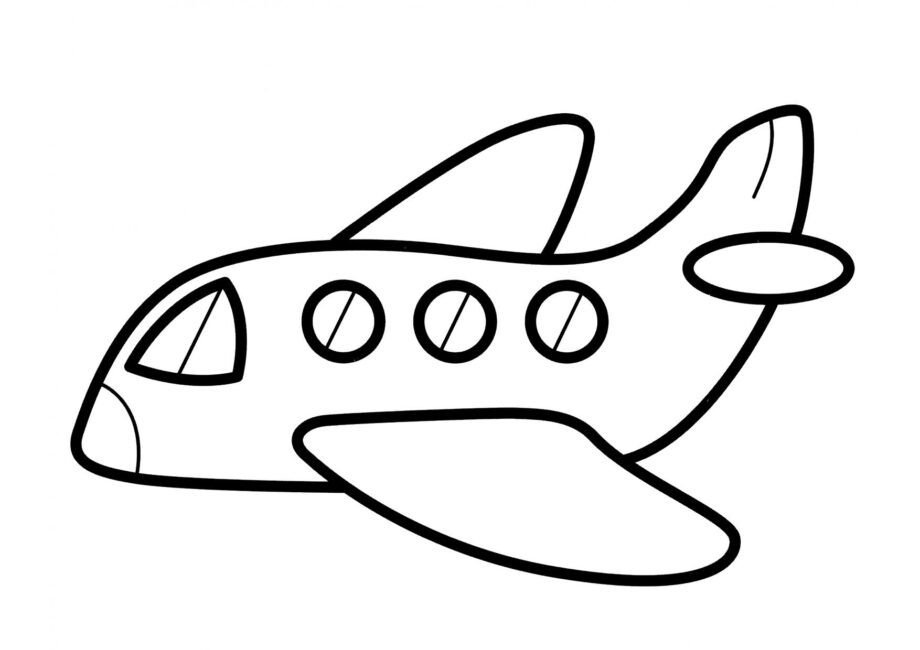 Aeroplane with Portholes Colouring Page