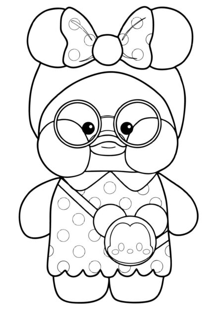 Lalafanfan Minnie Mouse Colouring Page