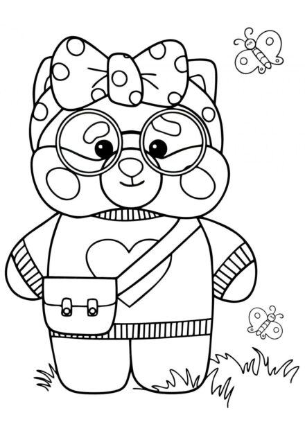 Lalafanfan Kitty Colouring Page