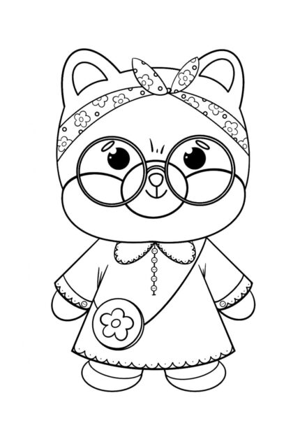 Shiba in a Fancy Outfit Colouring Page