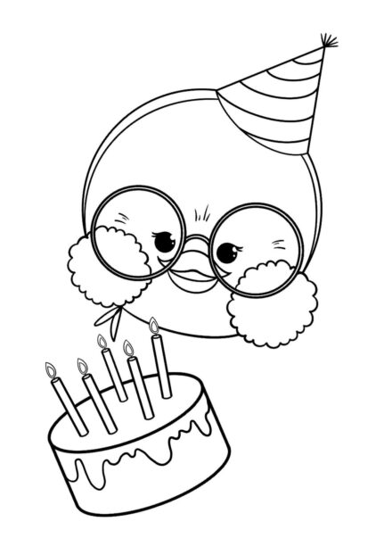 Lalafanfan with a Festive Cake Colouring Page