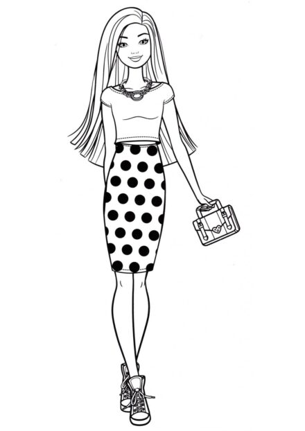 Stylish Barbie Colouring Page