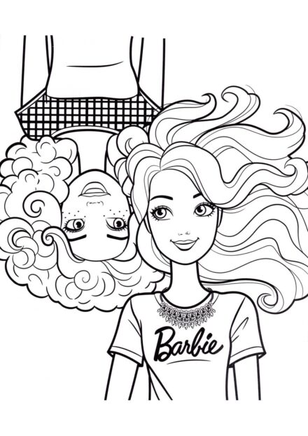 Original Barbie Portrait Colouring Page