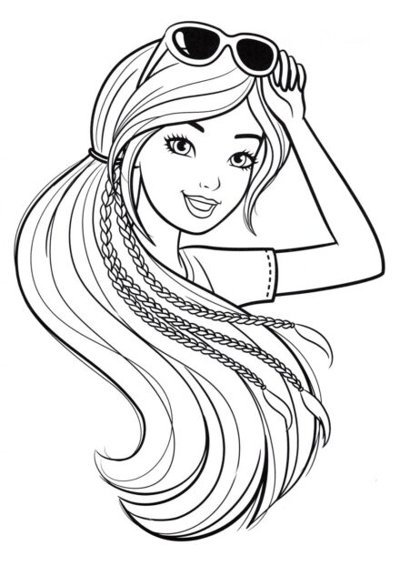 Barbie in Sunglasses Colouring Page