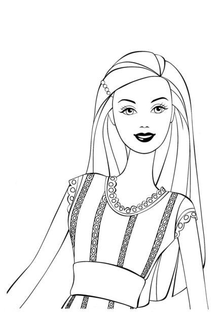 Lovely Barbie Colouring Page