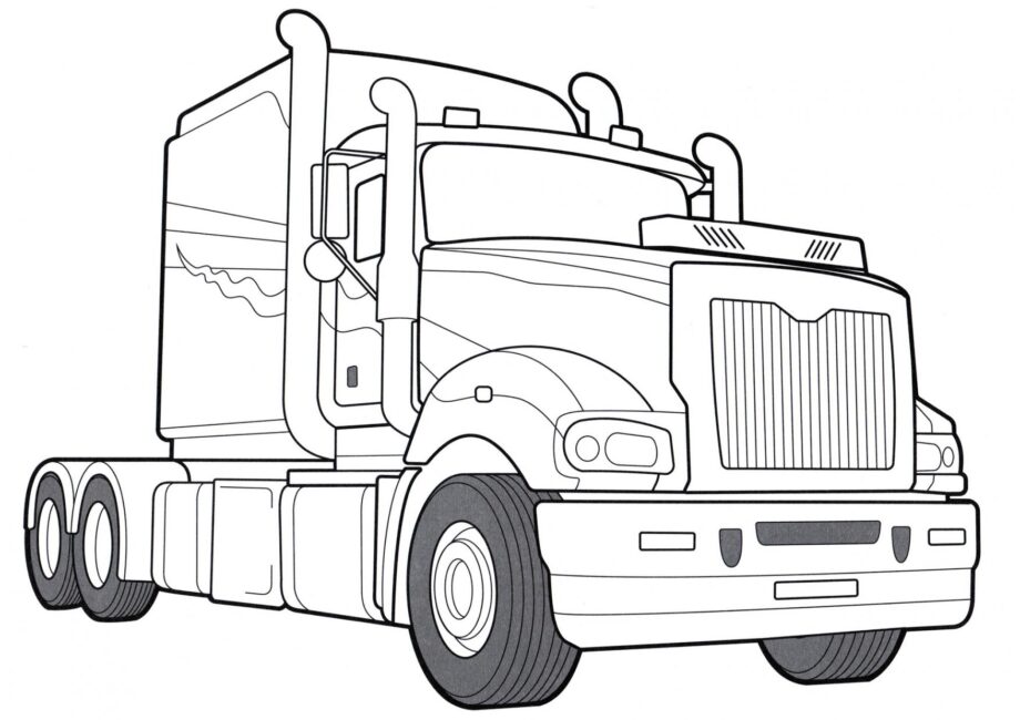 Colouring Page Mack Trucks