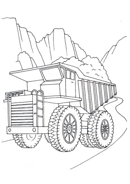 Colouring Page BelAZ at the Mine