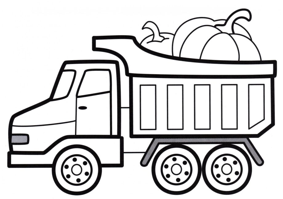 Colouring Page Lorry with Vegetables