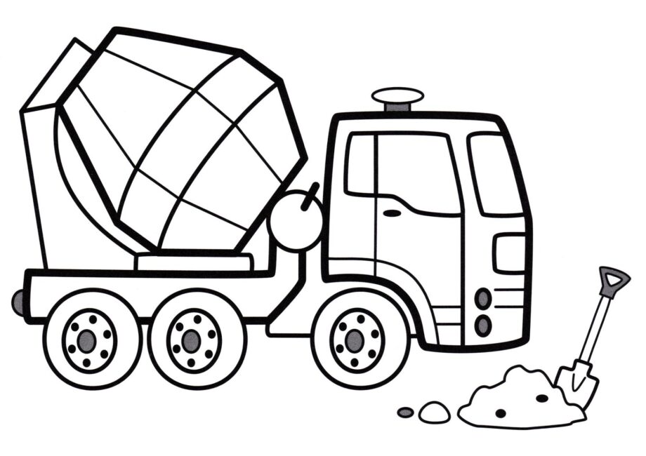 Colouring Page Cement Mixer