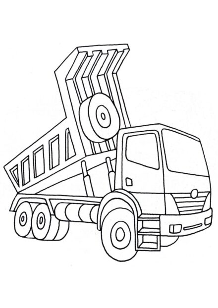 Colouring Page Tipper with Sand