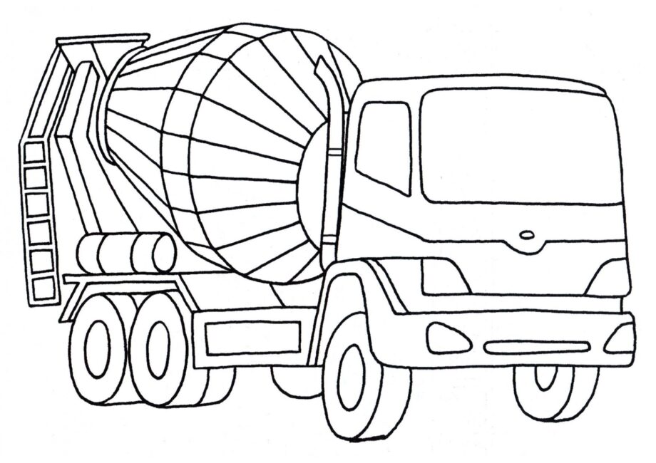 Colouring Page Truck-Mixer