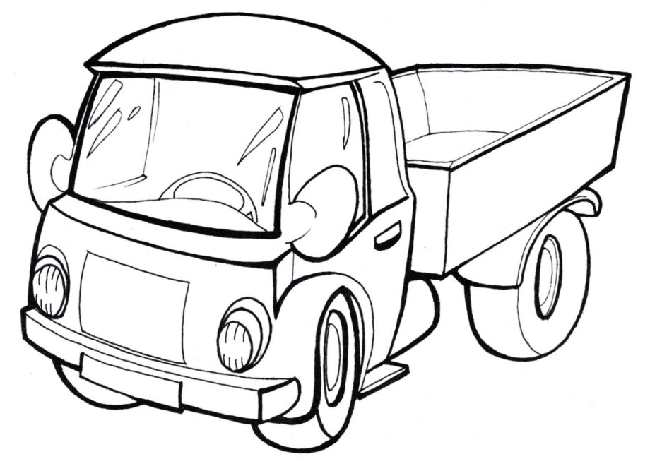 Colouring Page Small Truck