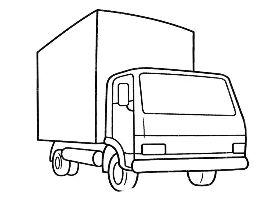 Colouring Page Small Lorry