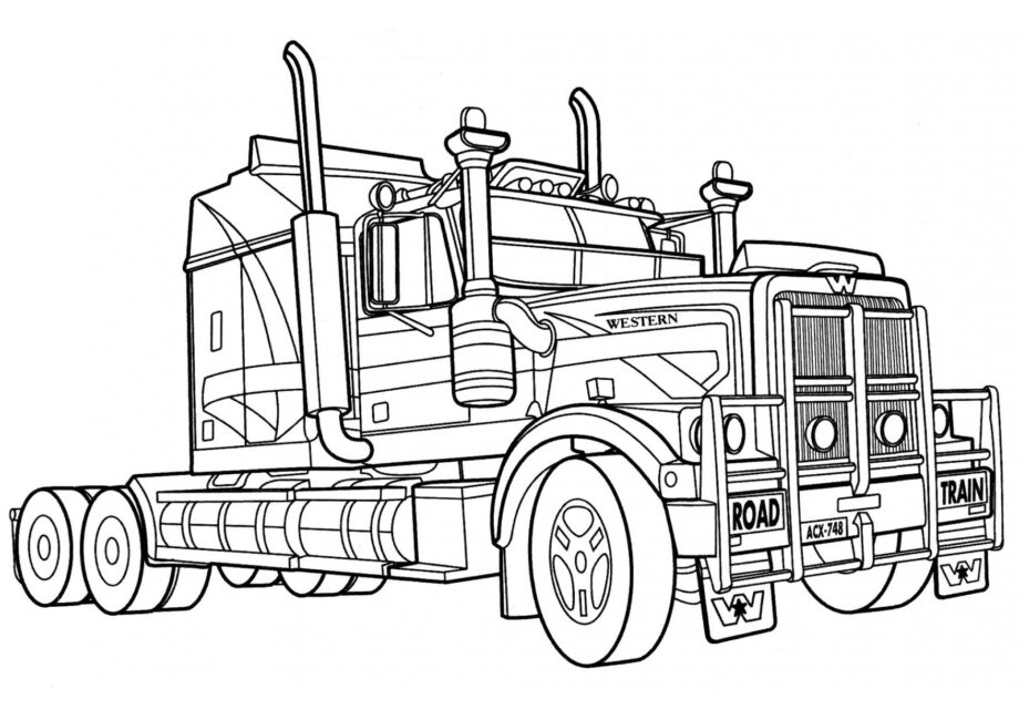 Colouring Page Australian Truck