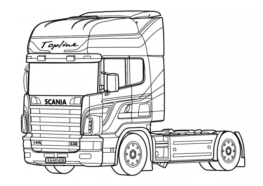 Colouring Page Scania 144 Topline