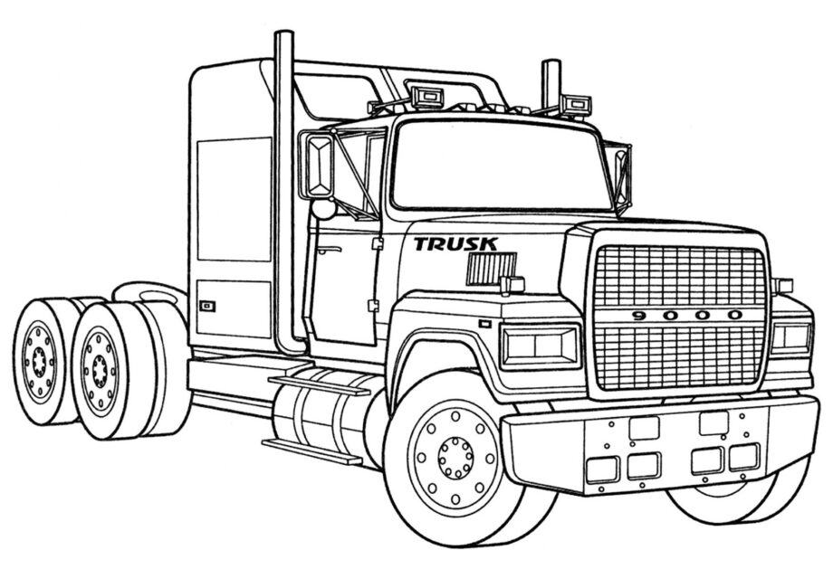 Colouring Page US Truck Ford 9000