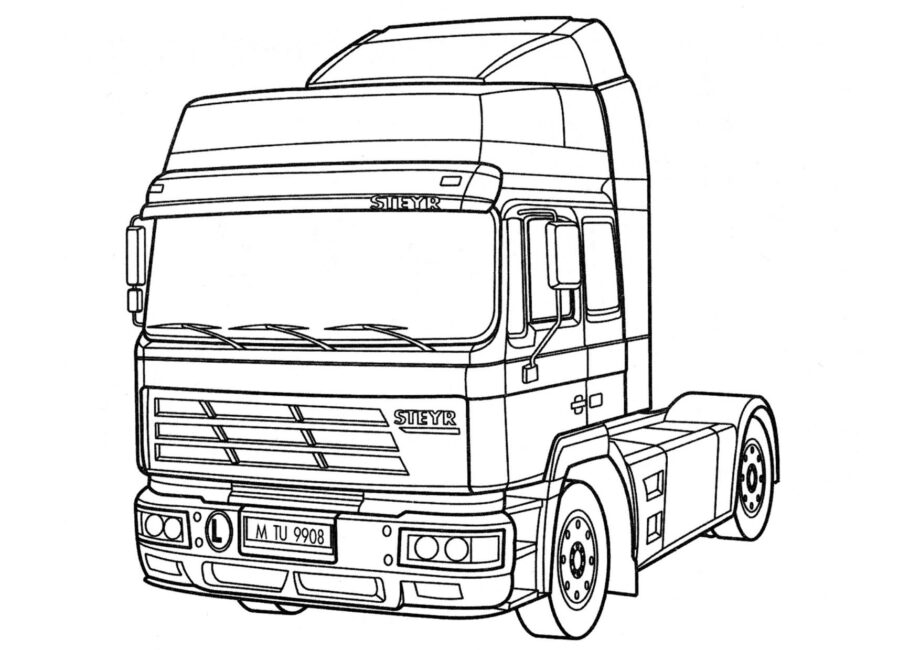 Colouring Page Steyr Truck