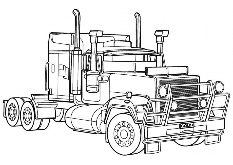 Colouring Page American Oil Truck