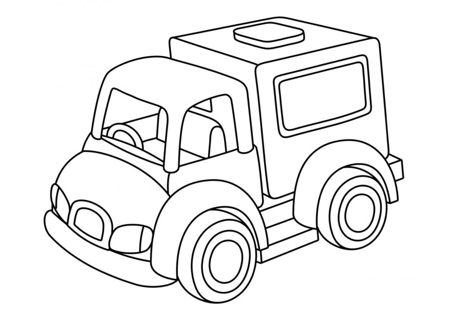 Colouring Page Service Truck