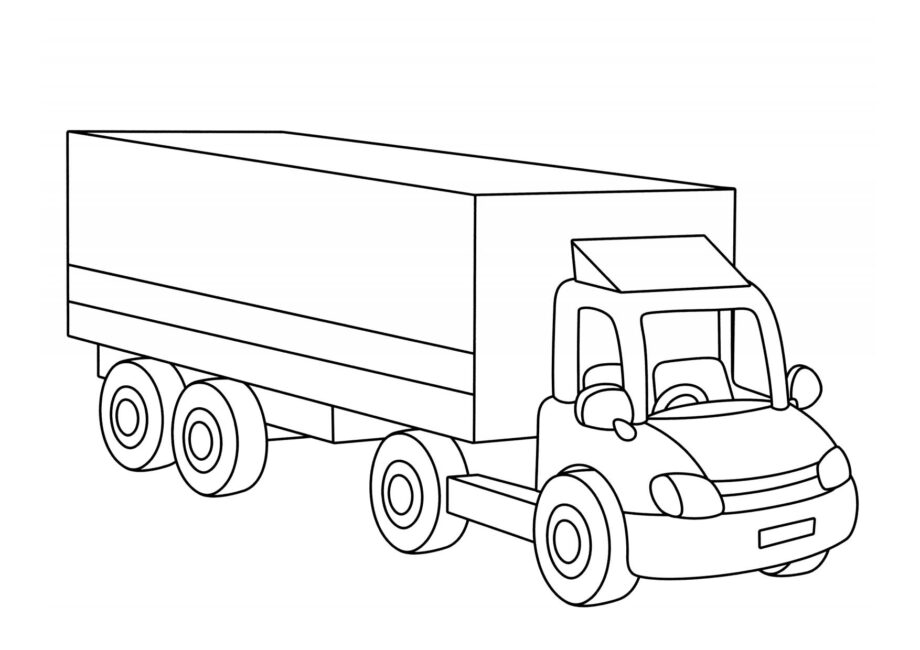 Colouring Page Enormous Truck