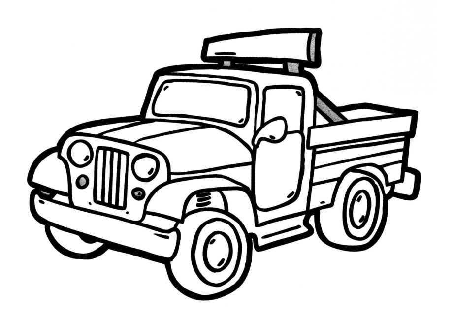 Colouring Page Roadworks Vehicle