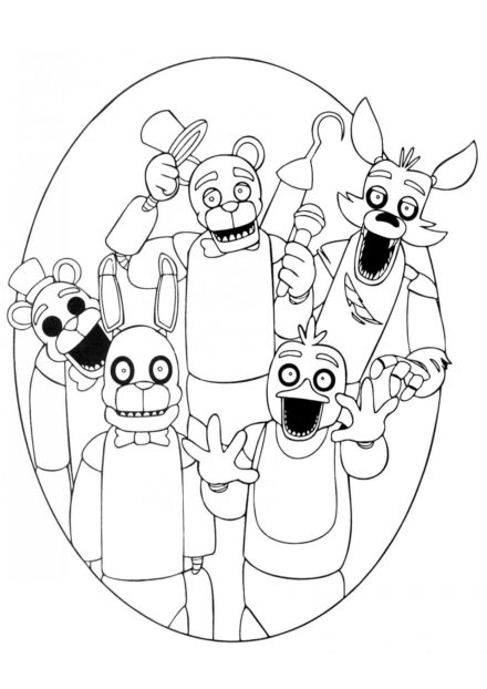 FNAF Robots Colouring Page