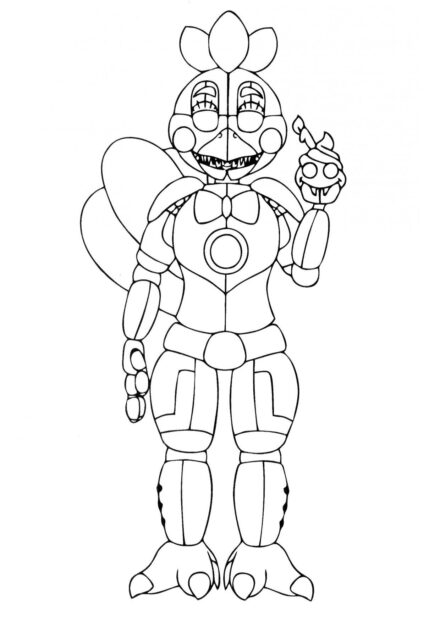 Funtime Chica Colouring Page