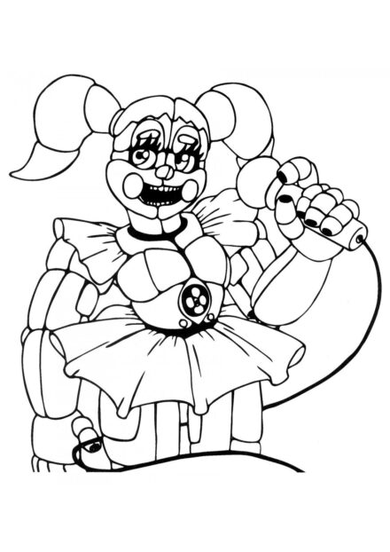 Circus Baby Colouring Page