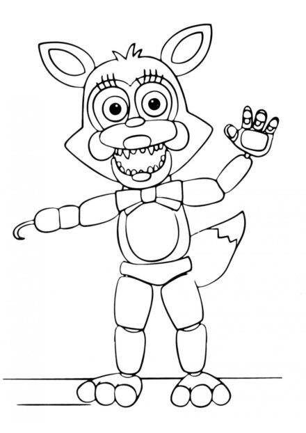 Smiling Foxy Colouring Page