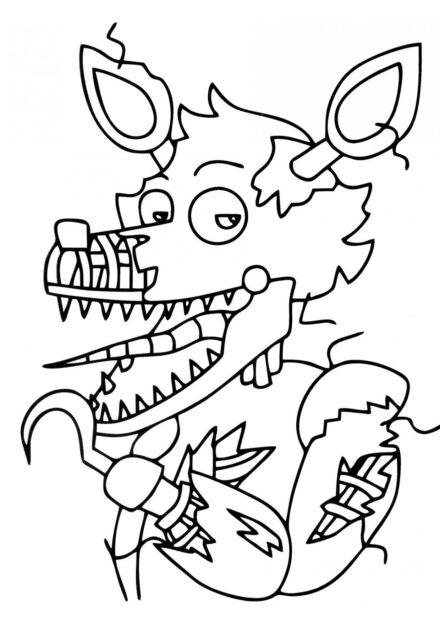 Broken Foxy Colouring Page