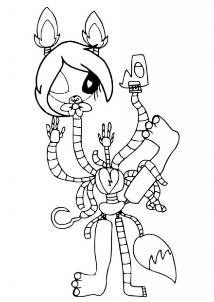 Foxy Mangle Colouring Page