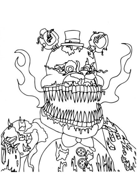 Nightmare Fredbear Colouring Page