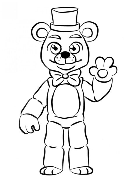 Friendly Freddy Fazbear Colouring Page