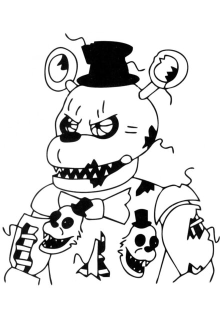 Nightmare Freddy Colouring Page