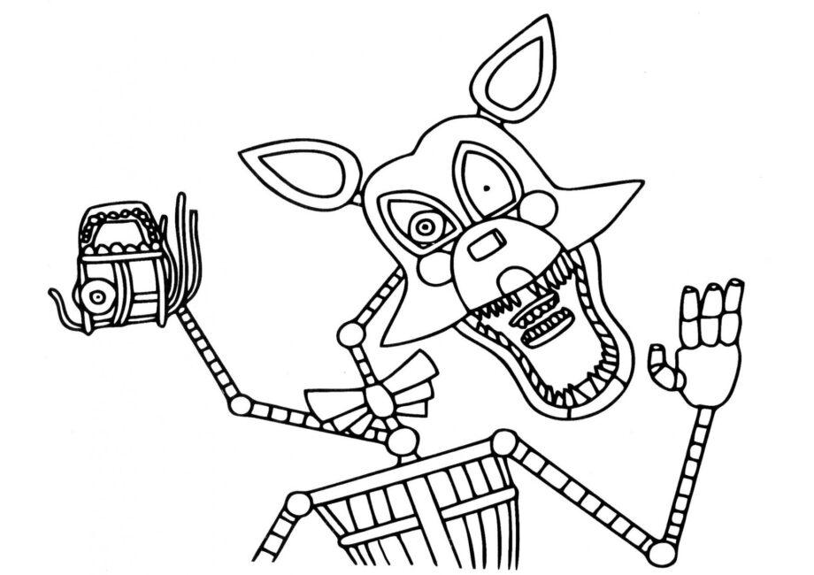 Mangle Waving Colouring Page